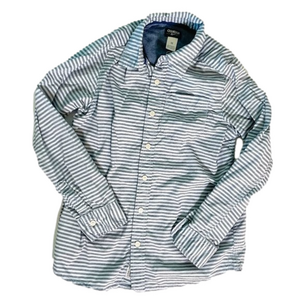 OshKosh B'Gosh Boys' Striped Shirt, Blue and White Horizontal Stripes (12)